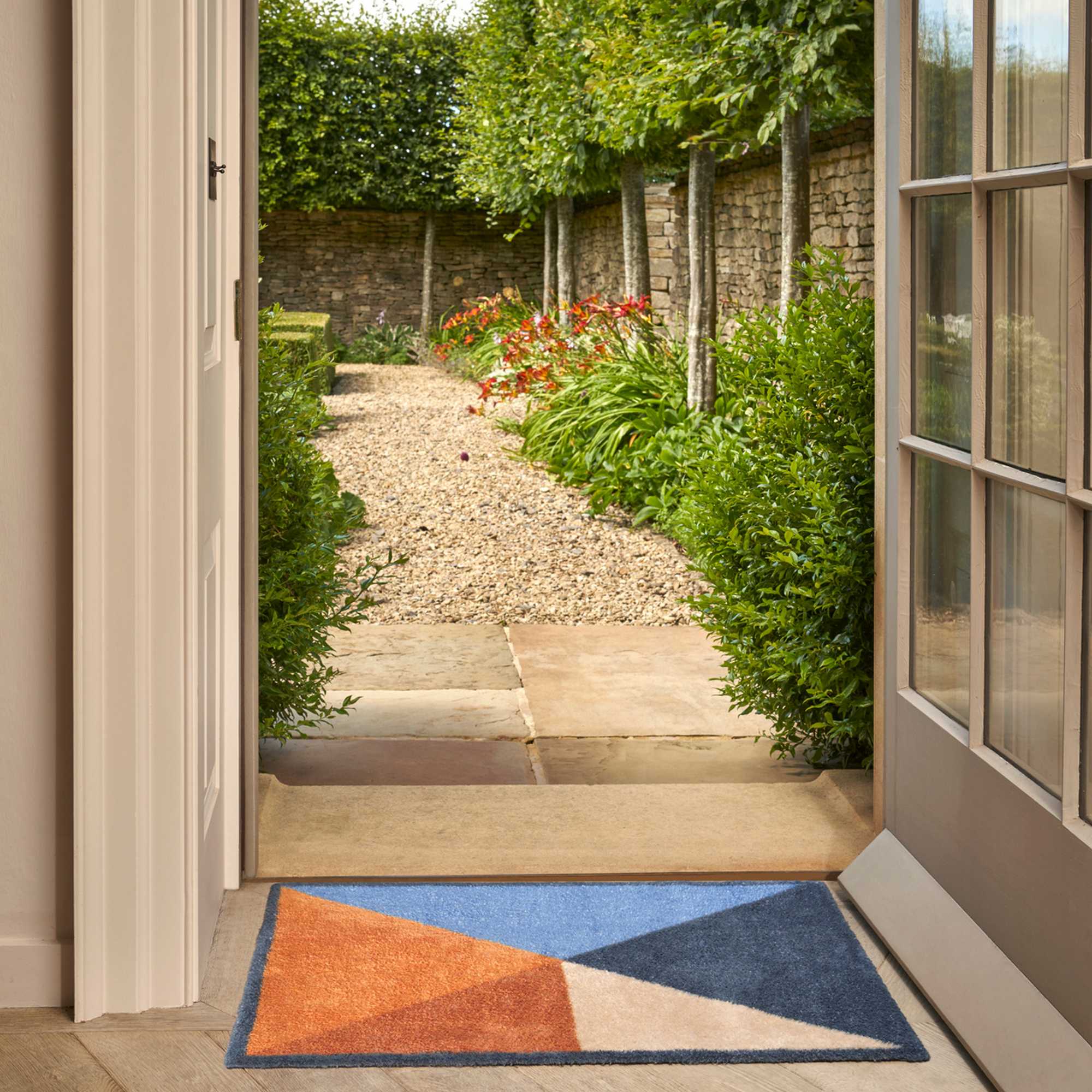 Block Triangles Washable Doormats In Multi